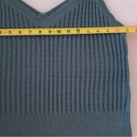 Lauren Ralph Lauren Women's Cable Knit Sweater Vest Blue-Grey Preppy  Size L - Picture 4 of 6